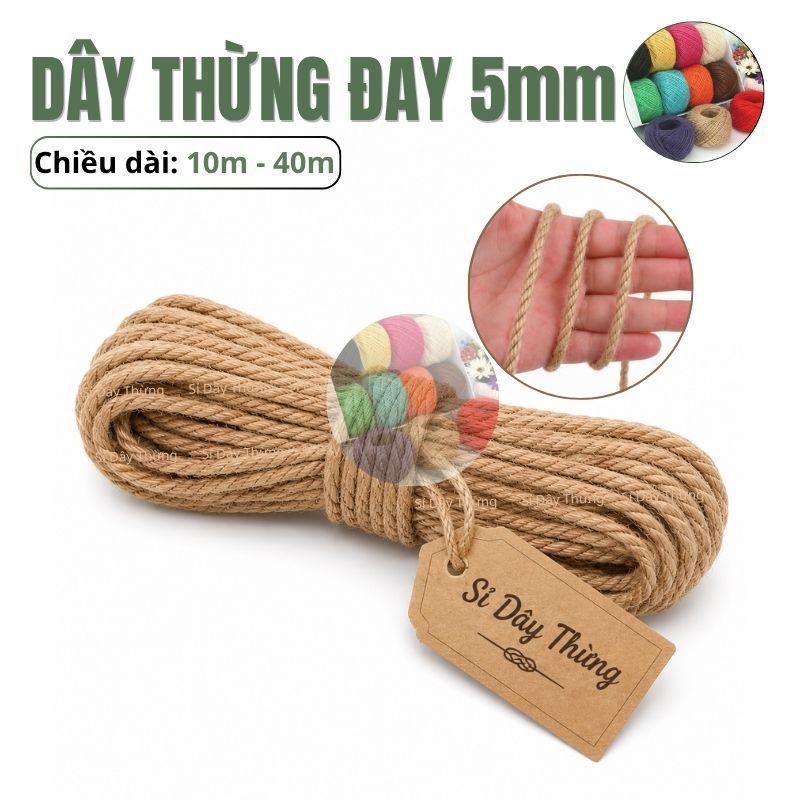 Size 5mm Dây thừng, Dây đay, trang trí handmade, decor