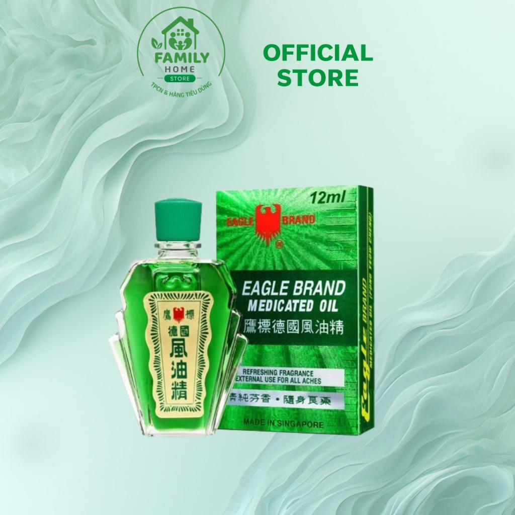 Dầu Gió Xanh Con Ó Eagle Brand Medicated Oil 12ml Xoa Bóp Massage
