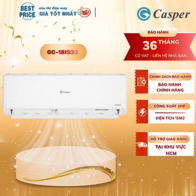GC-18IS33 Máy lạnh Casper Inverter 2HP Turbo 30s, iClean tự làm sạch, cảm biến nhiệt độ GC-18IS33