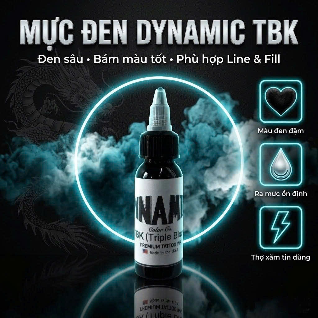 Mực Xăm Dynamic Chính Hãng - Chai Chiết 1oz-30ml - mực xăm tattoo