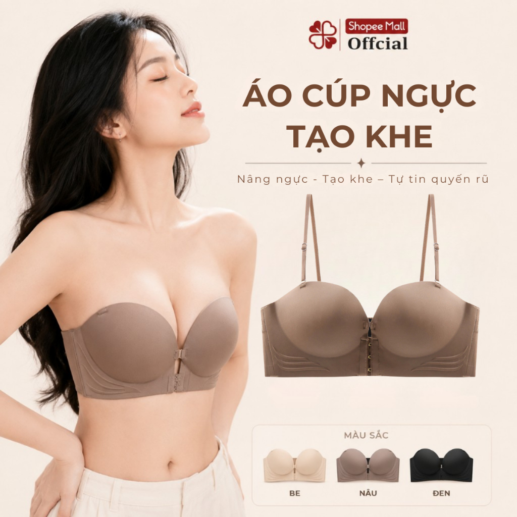 [ HỎA TỐC HCM] Áo Ngực Cúp Ngực Cài Trước Đệm Dày 5cm Siêu Nâng Ngực Che Mỡ Thừa CLOVER 946