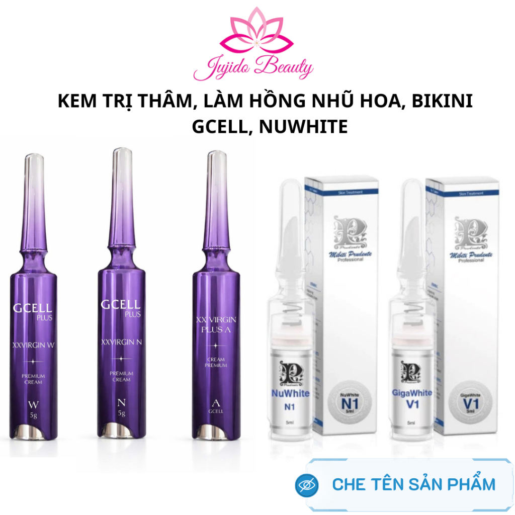 Kem Nuwhite, Gcell hồng nhũ hoa N, hồng vùng kín nuwhite W, khử thâm nách mông bẹn A, hồng môi nuwhi