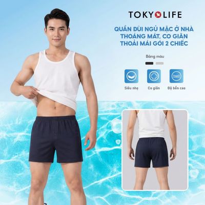 Combo 2 Quần ngủ nam, quần đùi mặc nhà chất cotton co giãn thoáng mát TOKYOLIFE 40000208