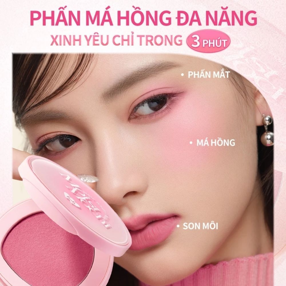 Ảnh 5 của Má hồng barenbliss Moist Mochi Paste Powder Blush dễ tán bền màu mịn màng tươi tắn kem lai phấn 4.5g