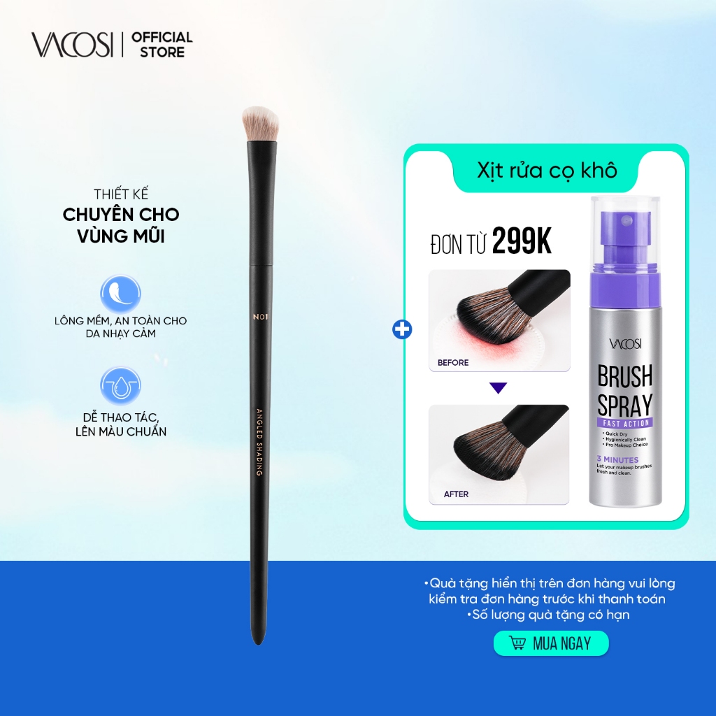 Cọ khối mũi, đầu dẹp VACOSI - N01-Y24