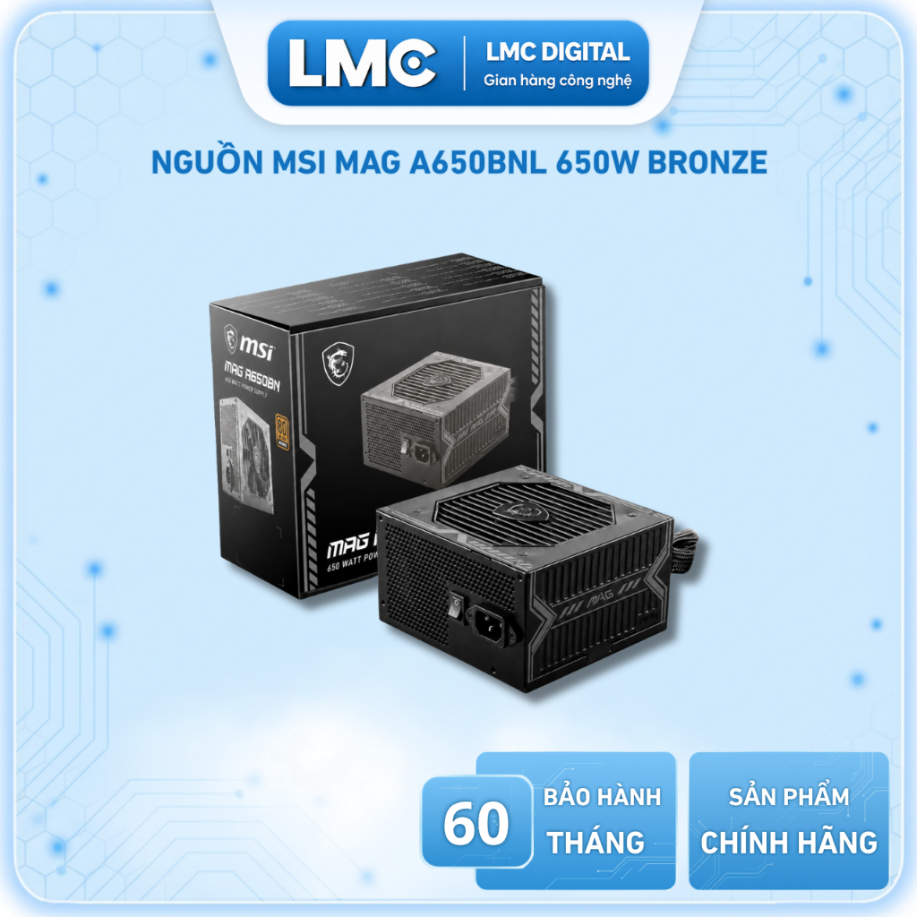 Nguồn máy tính MSI MAG A650BNL ( 650W - 80 Plus Bronze )