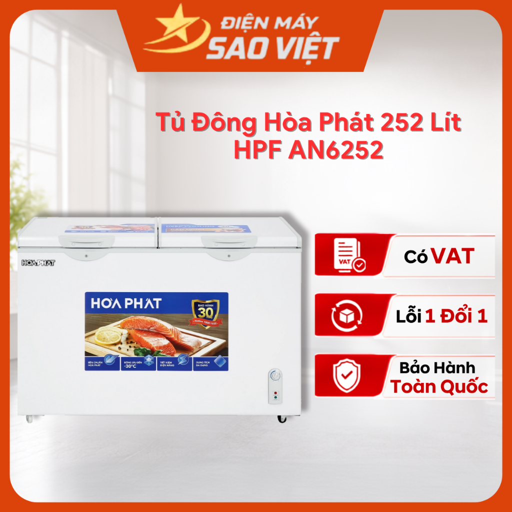 Tủ Đông Hòa Phát 352 Lít  HPF AD6352 Dàn Đống Bảo Hành 24 Tháng Toàn Quốc Tại Nhà