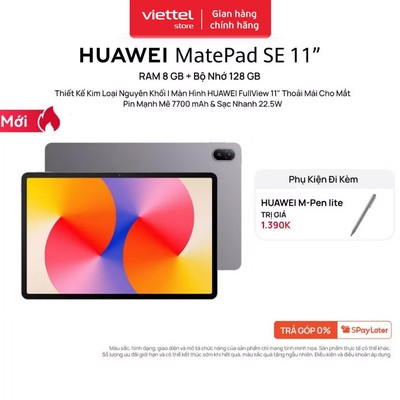 Máy tính bảng HUAWEI MatePad SE 11” 8GB+128GB | Thiết Kế Kim Loại Nguyên Khối| Màn Hình FullView 11"