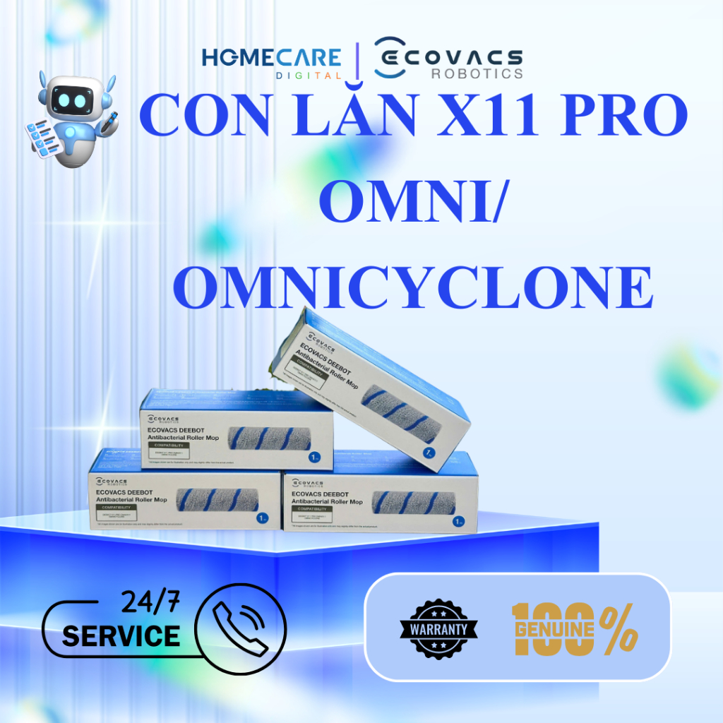 Bộ con lăn Deebot X11 Pro Omni/ X11 OmniCyclone/T80S  - Hàng Chính Hãng