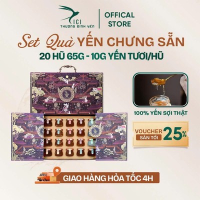 [Hỏa Tốc HN] Set 20 Hũ Yến Sào CiCi Thượng Đỉnh Yến - 10g Yến Sợi Thật Khánh Hòa Nguyên Chất (Hũ 65g)