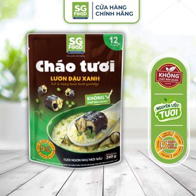 Thùng 30 Gói Cháo Tươi Ăn Liền Lươn Đậu Xanh 240g SG Food