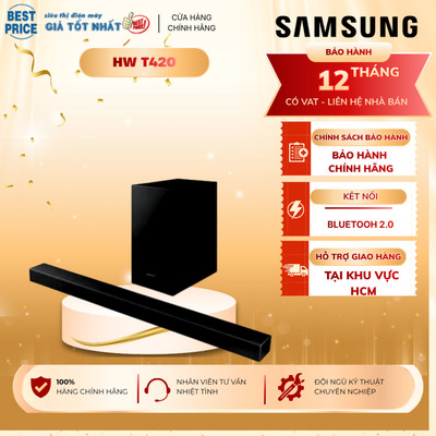 Loa Thanh Soundbar Samsung 2.1 HW-T420 150W - Loa Tivi Bluetooth Bass Trầm Mạnh Mẽ Chính Hãng