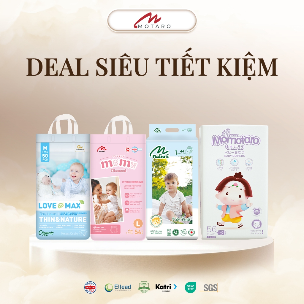 Tã Bỉm Momotaro, Momo Diamond, Momo Nature Mới, Love Max Cho Bé