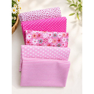 Set vải 7 mảnh khổ 50*50cm nhiều mẫu( set trọng lượng 140g)  vải dệt trơn hoa nhỏ tự làm thủ công