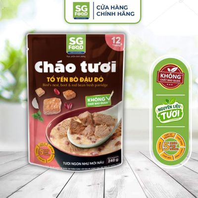 Cháo Tươi Ăn Liền SG Food Tổ Yến Bò Đậu Đỏ 240g