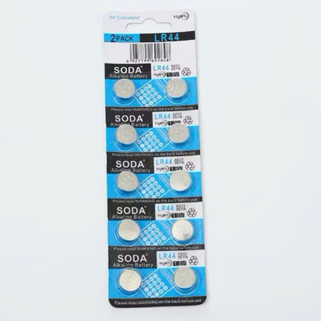 Pin Nút Áo SODA LR44/ LR41/LR626 /LR621 /AG5 Cho Đồng Hồ, Đồ Chơi, Thiết Bị Y Tế (Vỉ 10 Viên)