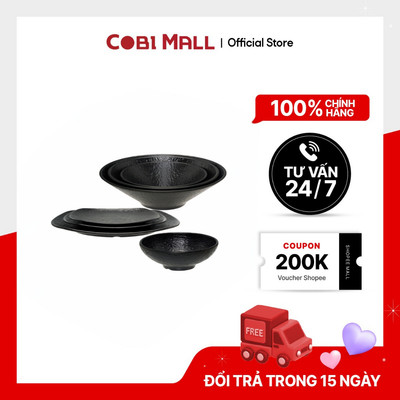 Bộ Chén Dĩa Nhựa Melamine Màu Đen Cao Cấp Sang Trọng, Chịu Nhiệt Cao Cobi Home
