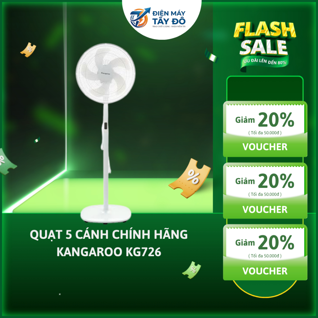 Quạt Đứng 5 Cánh Chính Hãng Kangaroo KG726