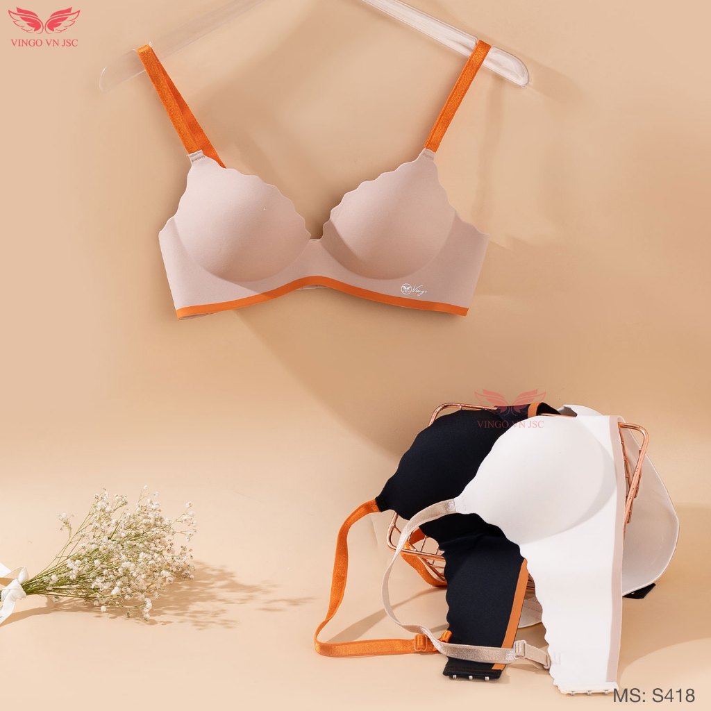 Áo lót nâng ngực tạo khe nữ VINGO/VINGORIA mút dày 2cm không gọng thoải mái không đường may AS206