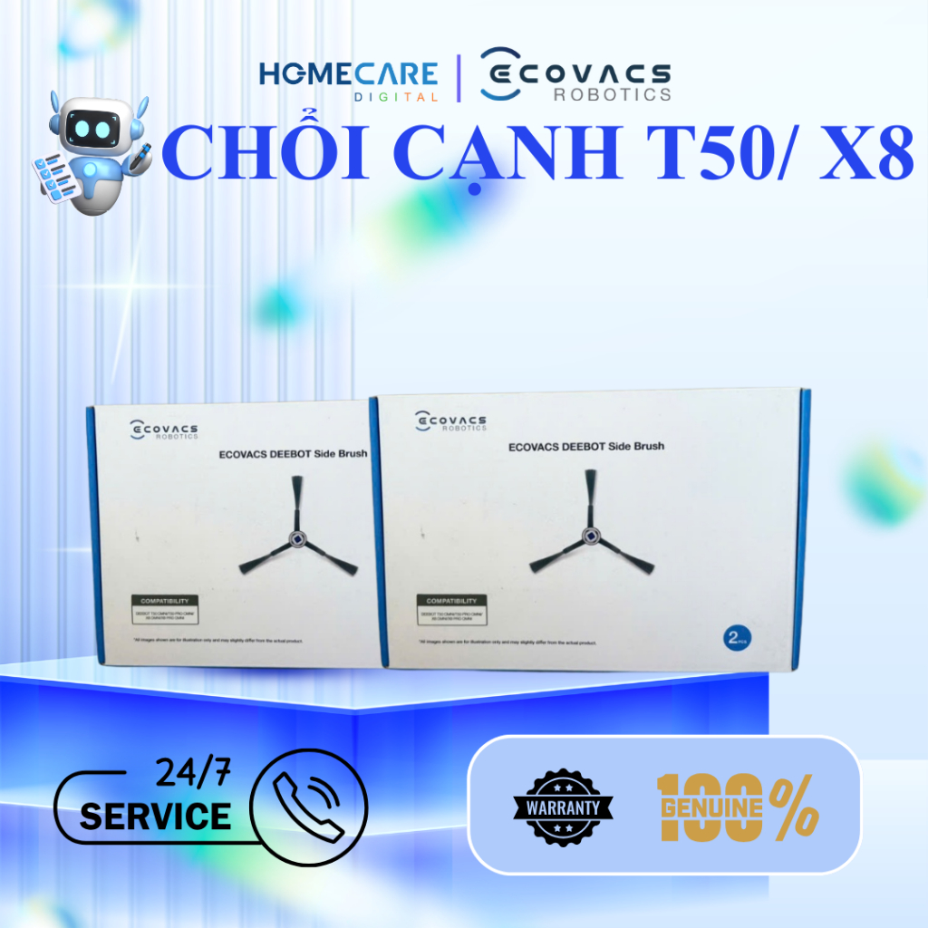 Bộ Chổi Cạnh T50 Omni/T50 Pro Omni/X8 Omni/ X8 Pro Omni - Hàng Chính Hãng