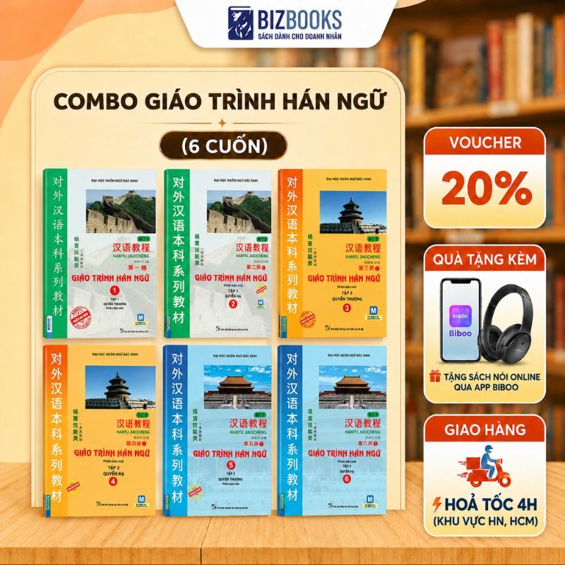 Sách Giáo Trình Hán Ngữ 6 Quyển Luyện Thi HSK Hệ 3.0 - 9 cấp Học Tiếng Trung Từ Cơ Bản Tới Nâng Cao 