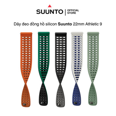 Dây đeo đồng hồ in logo Suunto Athletic 9 22mm S+M, 5 màu cá tính - Chính hãng, Bảo hành 1 năm