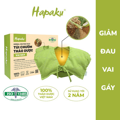 Túi Chườm Thảo Dược Vai Gáy HAPAKU, Giảm Đau Vai Gáy Cổ, Giảm Căng Cứng Cơ, Lưu Thông Khí Huyết