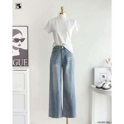 Quần jeans Twentyfive ống rộng dáng basic dễ mặc, ứng dụng hàng ngày 7367