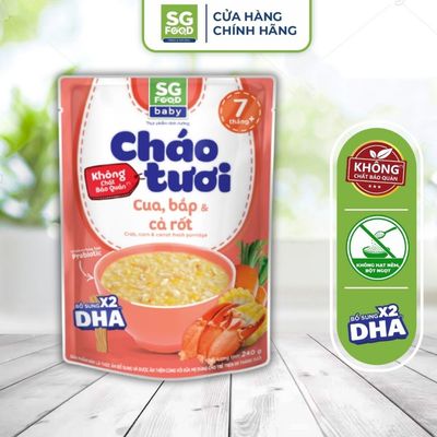 Cháo tươi baby cua, bắp cà rốt 240g SG Food