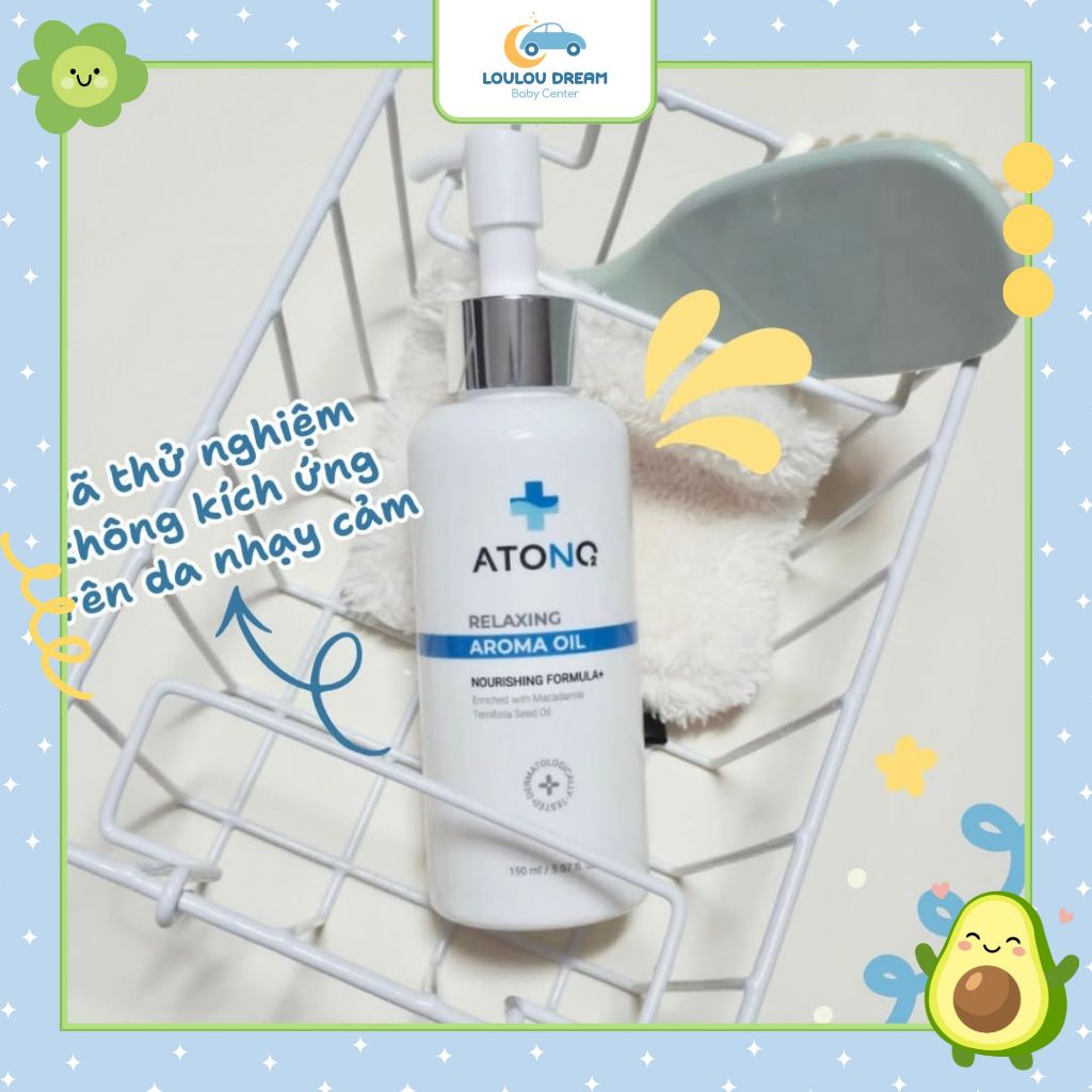 Dầu massage Atono - Atono2 thuần chay Relaxing Aroma Oil tăng cường độ ẩm, dưỡng da bé sáng, mềm mại