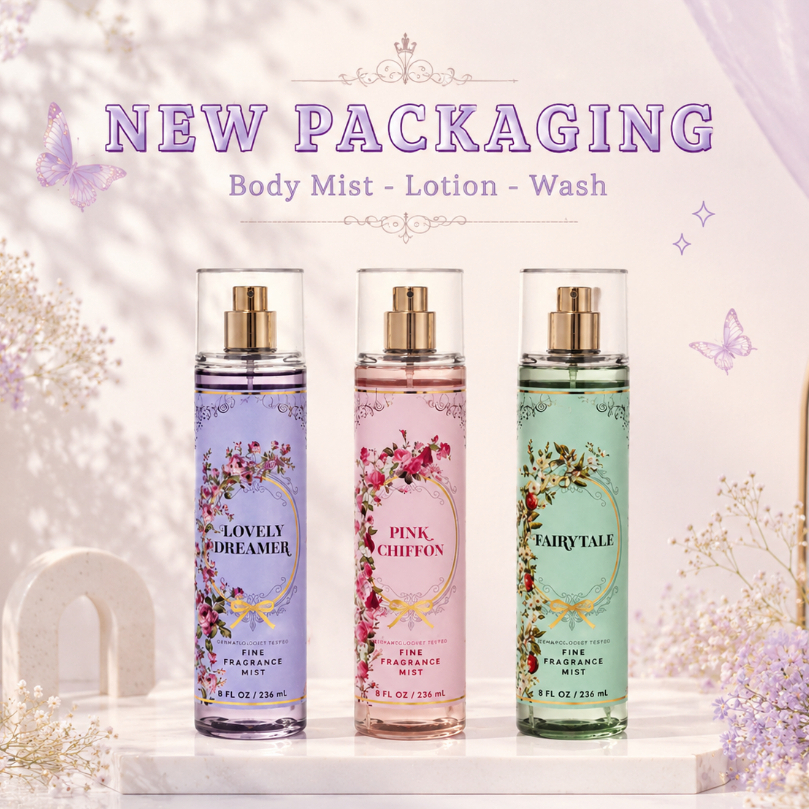 [ Mini ] LOVELY DREAMER| PINK CHIFFON| FAIRYTALE| Bộ sản phẩm Body Mist - Lotion - Sữa Tắm