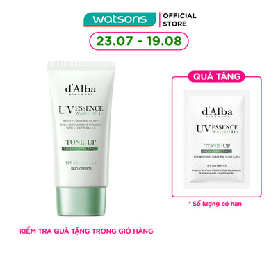 Kem Chống Nắng d'Alba Clean Tea Tree Liposome Tone-Up Sun Cream (Green) SPF50+ PA++++ 50ml