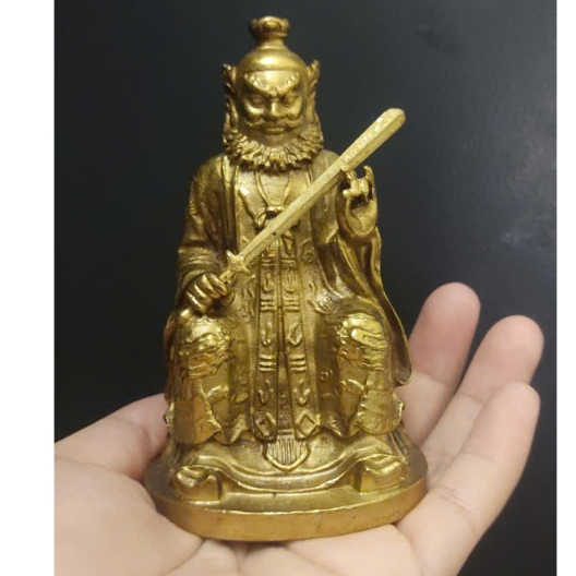 Tượng thần chung quỳ, tượng bắt ma trừ tà phong thủy MINI Thiên sứ chung quỳ bắt ma bằng đồng