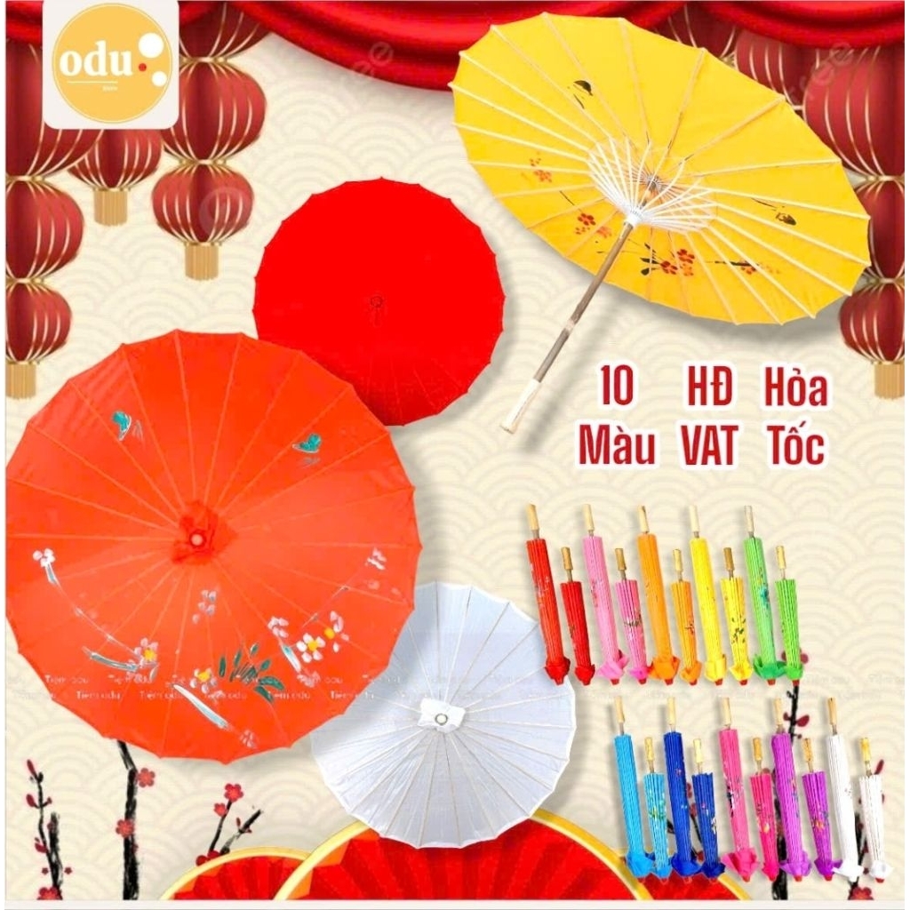Dù Cổ Phong - Ô Múa Dân Tộc - Vải Lụa