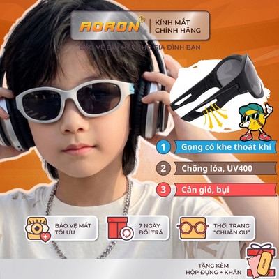 Kính Mát Thể Thao AORON Tròng Phân Cực Dành Cho Các Bé 5-12 Tuổi Chống UV400 Chống Chói Bụi AK314