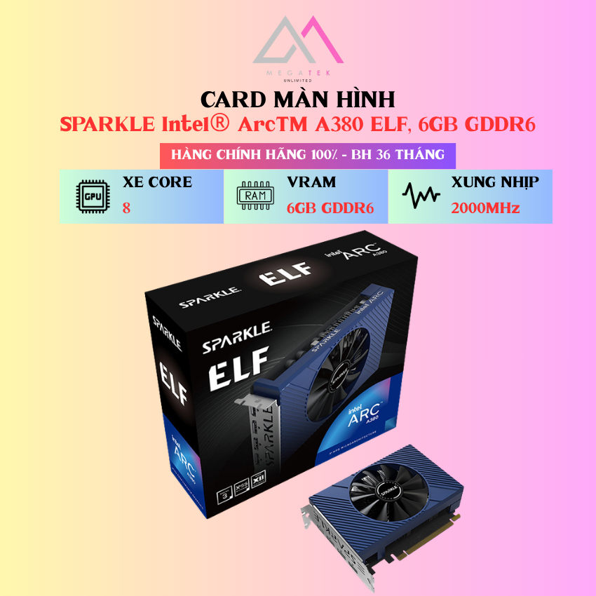 Card màn hình SPARKLE Intel Arc A380 ELF 6GB GDDR6 - BH 36 Tháng