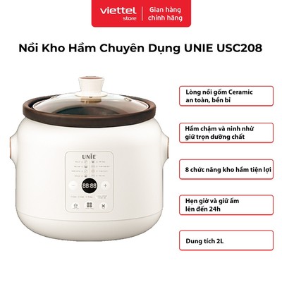 Nồi Kho Hầm Chuyên Dụng UNIE USC208 | Dung Tích 2L | 8 Chức Năng Kho Hầm | Hẹn Giờ Và Giữ Ấm Đến 24h