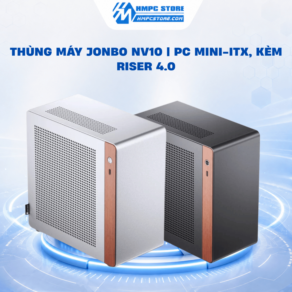 Case - Thùng máy Jonbo NV10 | PC MINI-ITX, Kèm riser 4.0, BH 12 tháng
