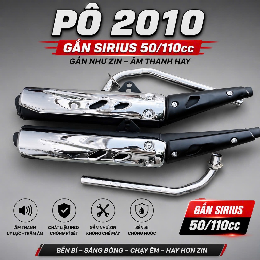 pô êm ex 2010 gắn xe sirius