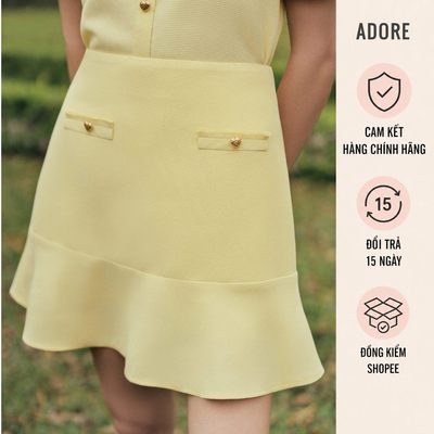 [ ADORE ] Chân váy mini xoè vàng kem ADORE (form rộng lùi size) 611SK1010