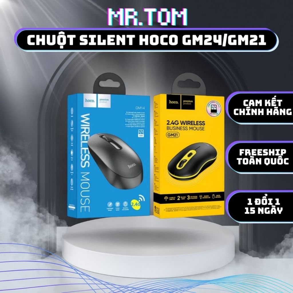 Chuột không dây Hoco GM14/GM21 Silent không ồn - Chuột Bluetooth cho máy tính laptop iPad