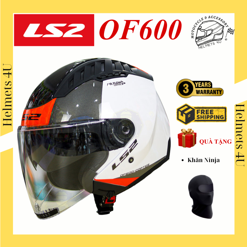 Mũ bảo hiểm 3/4 LS2 OF600 Copter 2 kính thông dụng, 2 khe thông gió lớn, đạt chuẩn an toàn quốc tế -