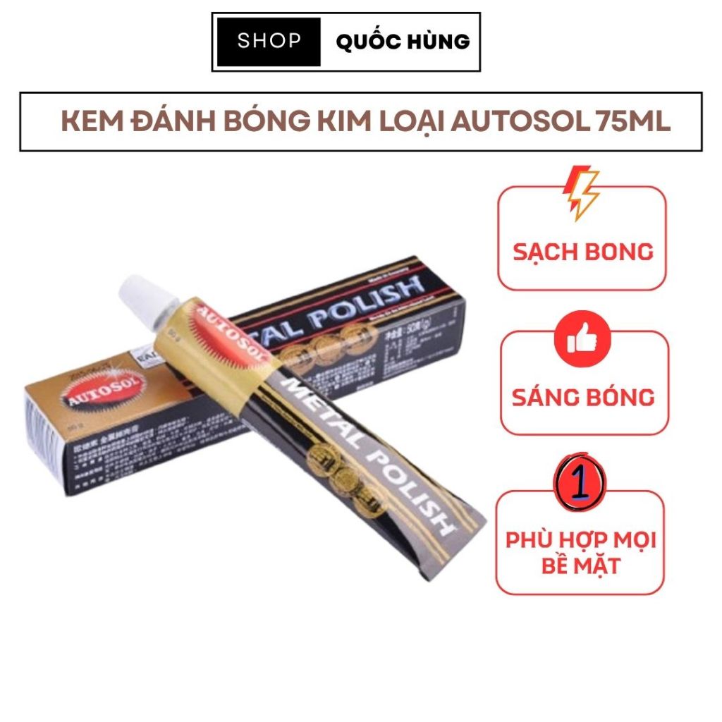Kem Đánh Bóng Kim Loại Autosol 75ml - Đánh Bóng Inox, Đồng, Nhôm, Crom Chính Hãng