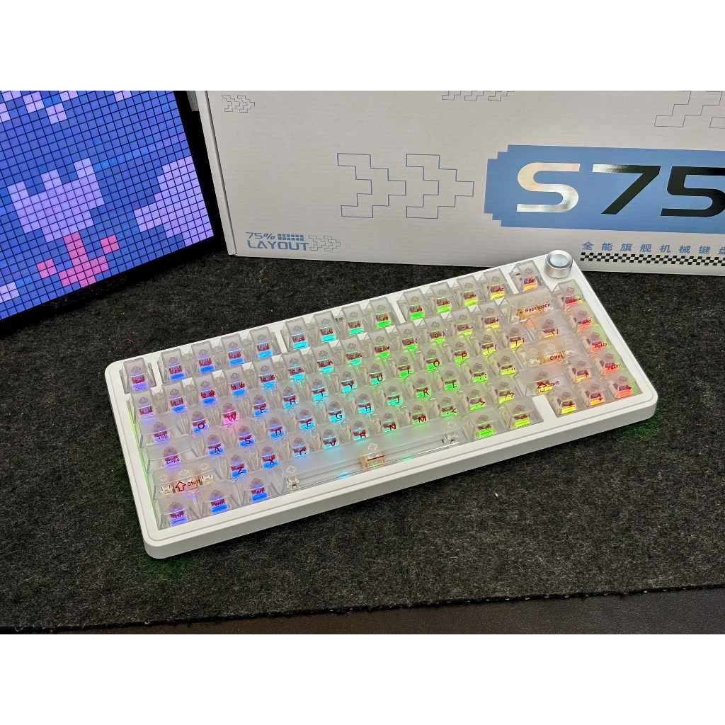 [CHÍNH HÃNG] Bàn phím cơ Xinmeng S75 Pro S75- Bàn phím không dây chơi game, 3 mode kết nối Tungcustom
