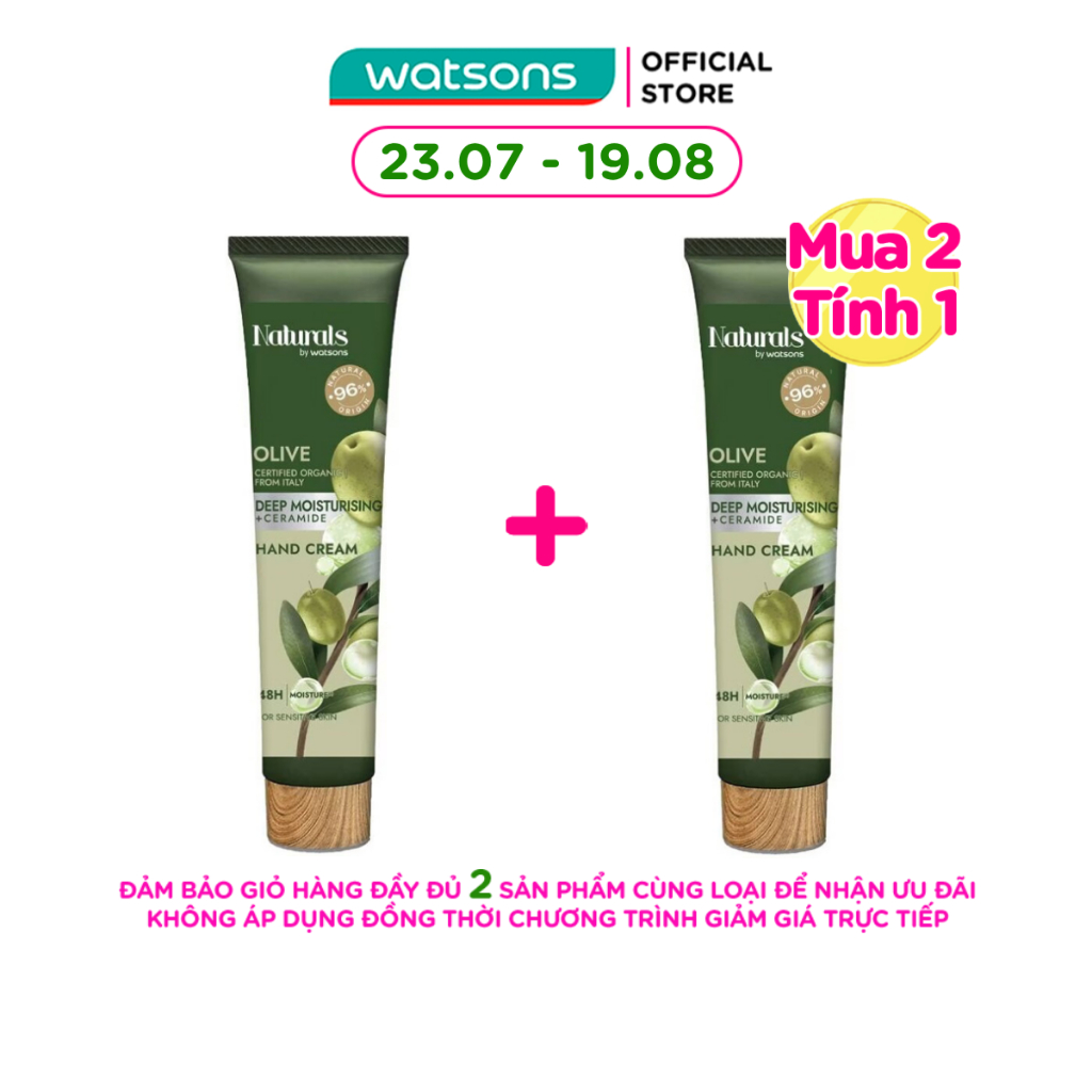 Kem Dưỡng Tay Naturals By Watsons Deep Moisturishing Dưỡng Ẩm Sâu Chiết Xuất Olive 30ml