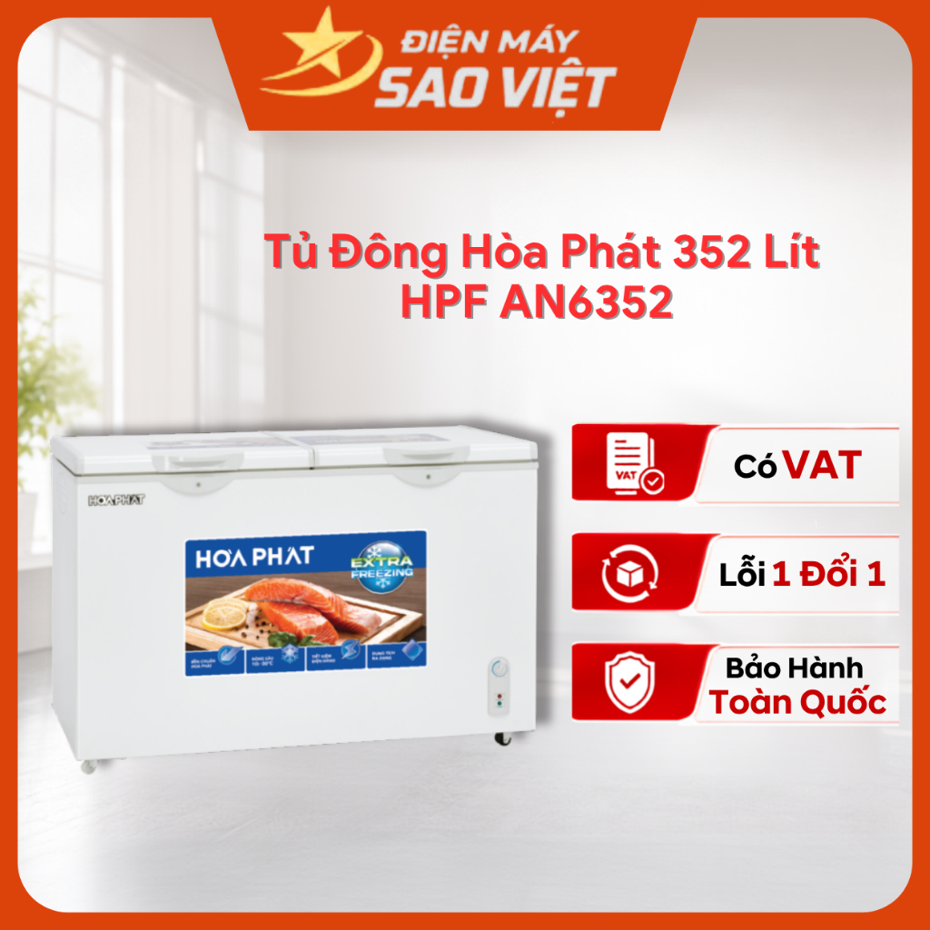Tủ Đông Hòa Phát HPF AN6352 352 Lít Dàn Nhôm Bảo hành 24 Tháng Tại Nhà
