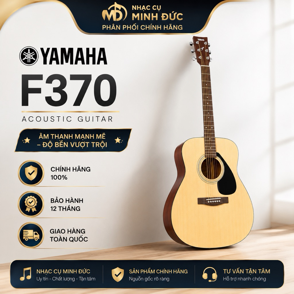 Guitar Yamaha F370 - Guitar Acoustic Trung Cấp Bán Chạy tầm 4-5tr - Hàng đập hộp chính hãng Yamaha