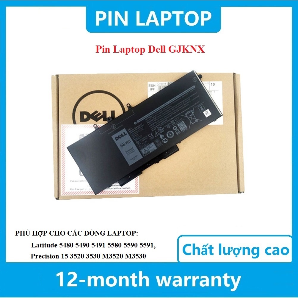 ☸Pin Laptop Dell Latitude 5580 5480 5280 3520 GJKNX battery 68WH