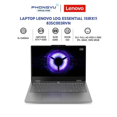 Laptop Lenovo LOQ Essential 15IRX11 - 83SC003RVN (i5-13450HX/ GeForce RTX 5050/ 16GB/ 512GB/ Win 11 Home SL)