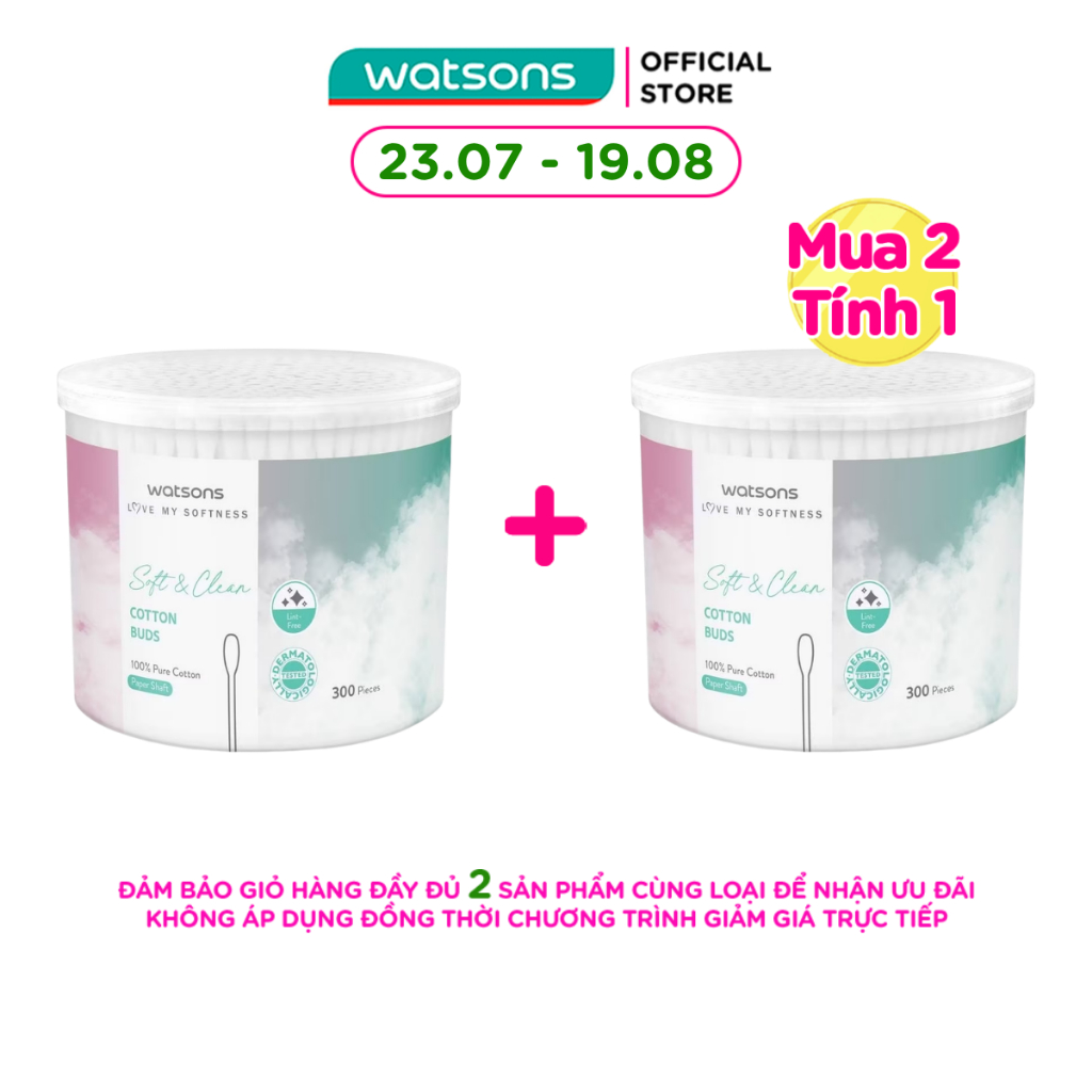 Tăm Bông Watsons Paper Shaft Cotton Buds 300s